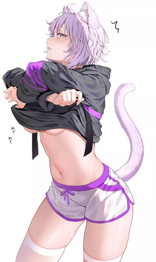 Nekomata Okayu Caught Changing [Hololive] by xdragon2k