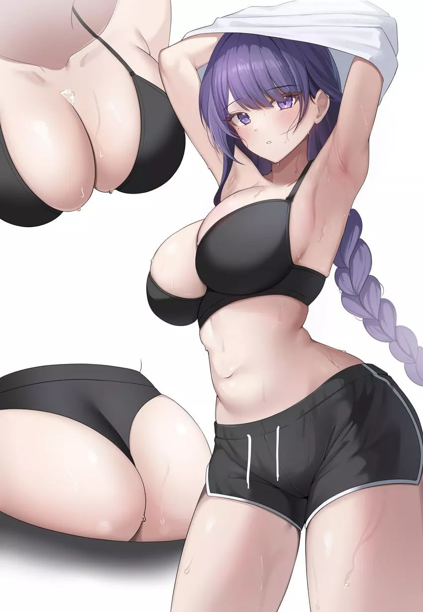 Raiden Shogun at the Gym [Genshin Impact] posted by xdragon2k