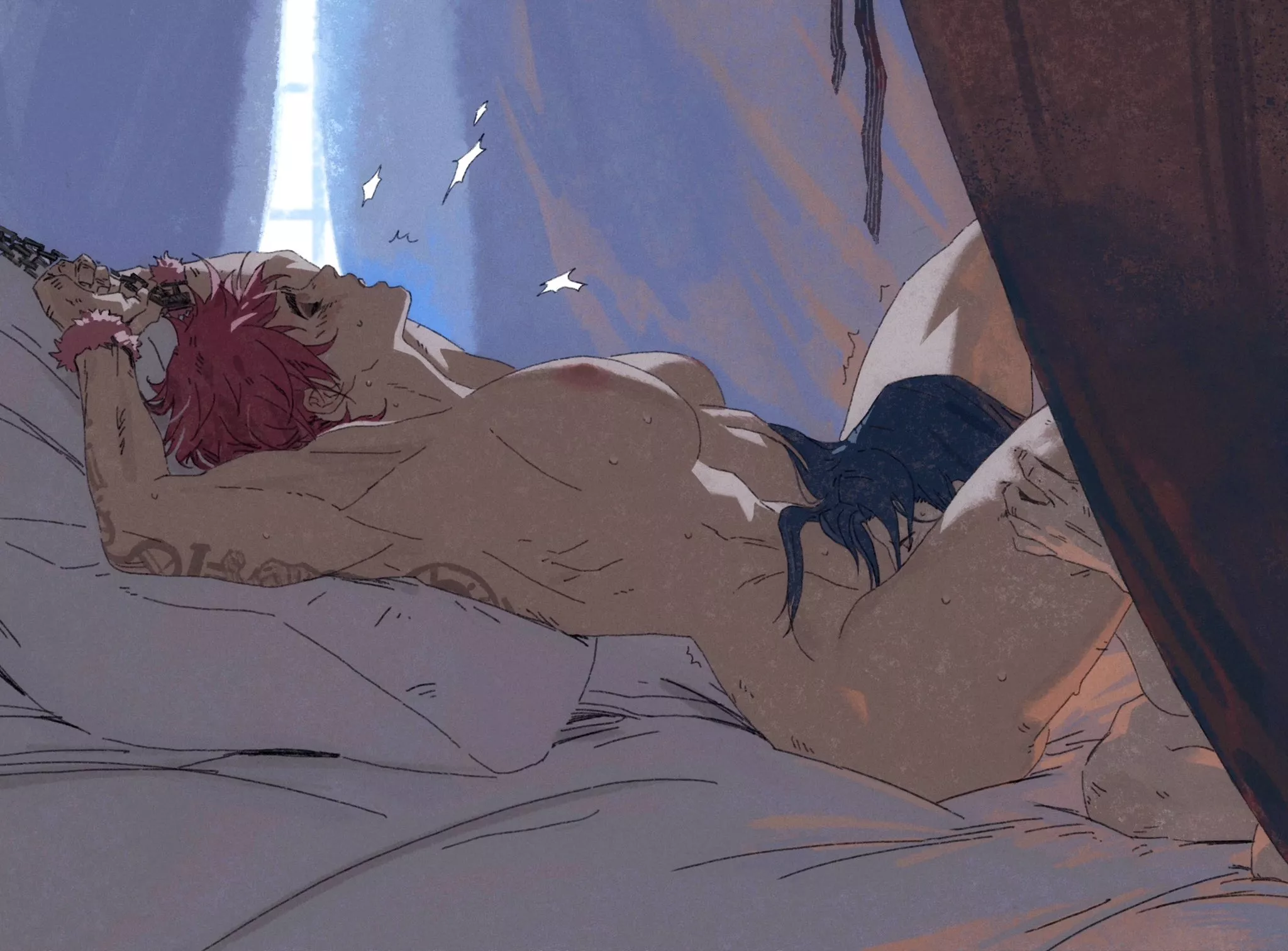 Vi enjoying Caitlyn's famous fuzzy cuffs 😈 (RunHorseRun)[F/F] posted by CuddlesAndCreampies_