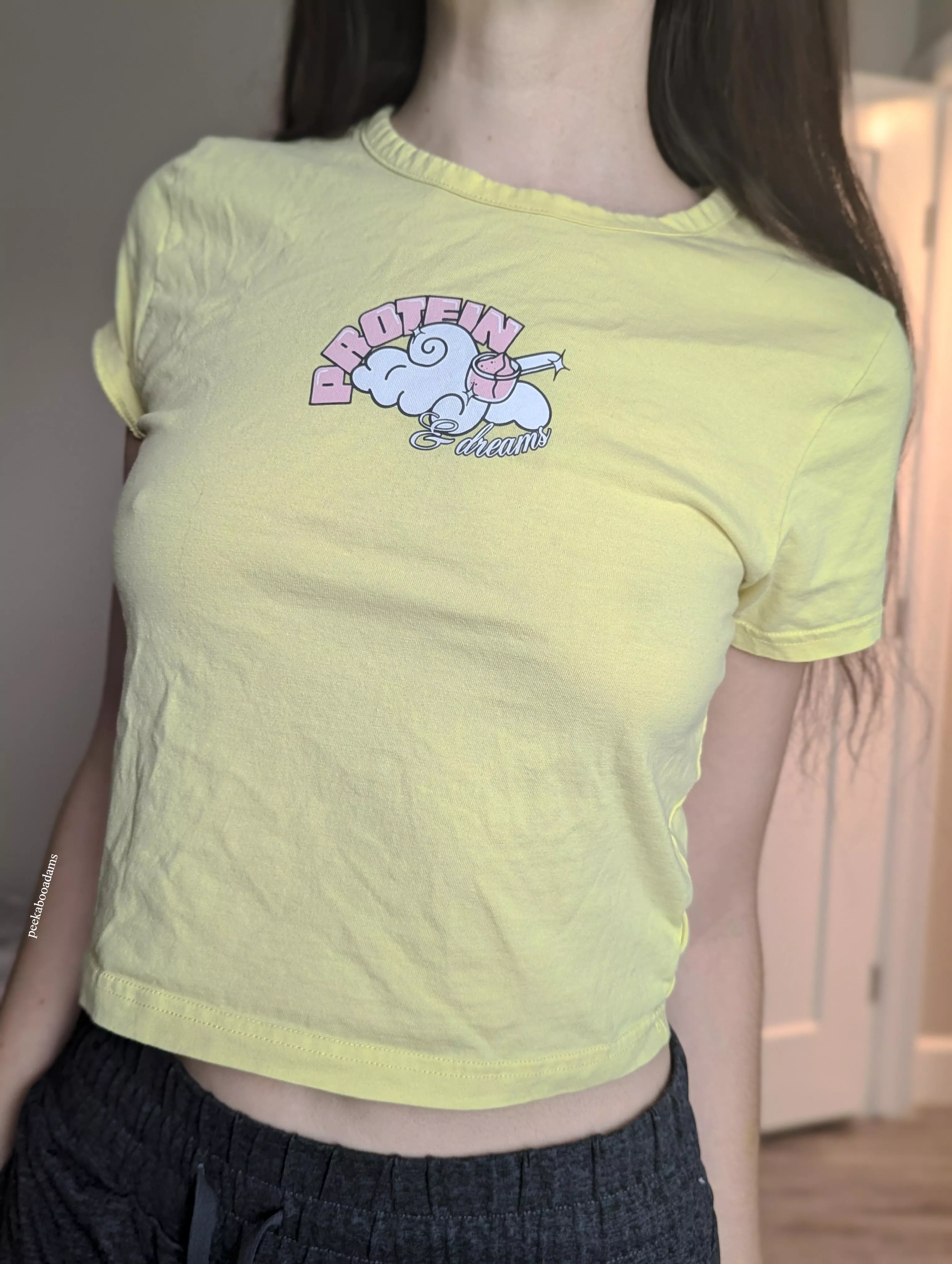 Forget a bra at the gym when you're this tiny  posted by peekabooadams