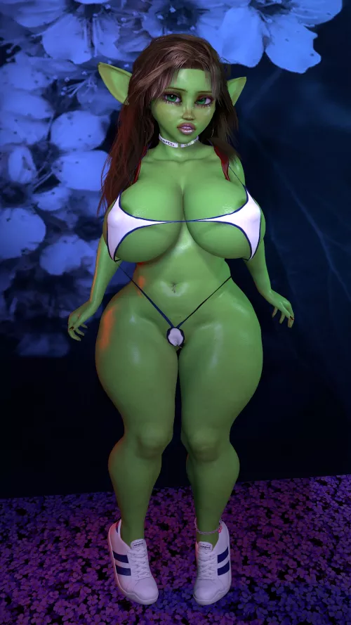 It's a miracle she managed to squeeze in that bikini by Neiwun