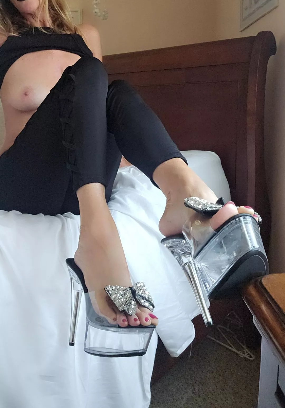 Bow transparent stilettos  posted by Blufetish