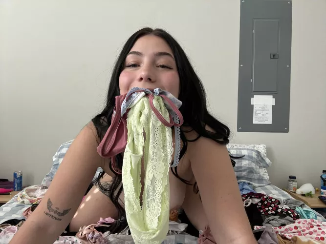 happy as can be when my mouth is stuffed w/ panties🤭 by kc7691