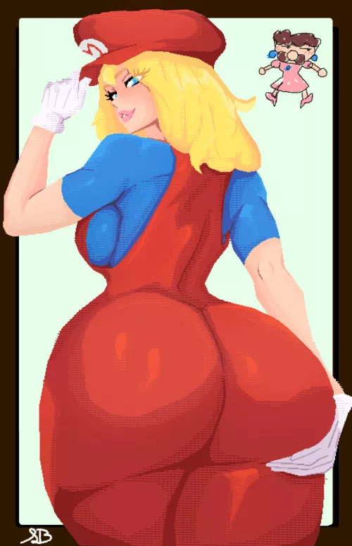 Pixel Peach swapped with him for a day (SpriteBomb) by Friccxl