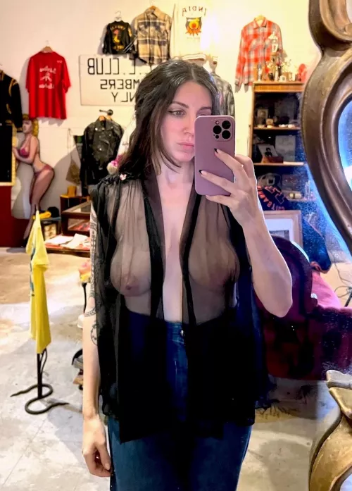 Tried on a top in the middle of the vintage store by PrettySadieReed