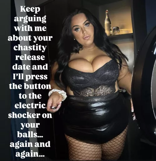 Will you continue to argue or be a good boy? by keyholdercaptions