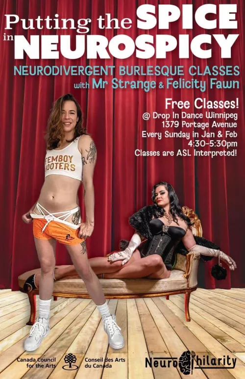 Burlesque course for neurodivergent people in Winnipeg! by LazagnaAmpersand
