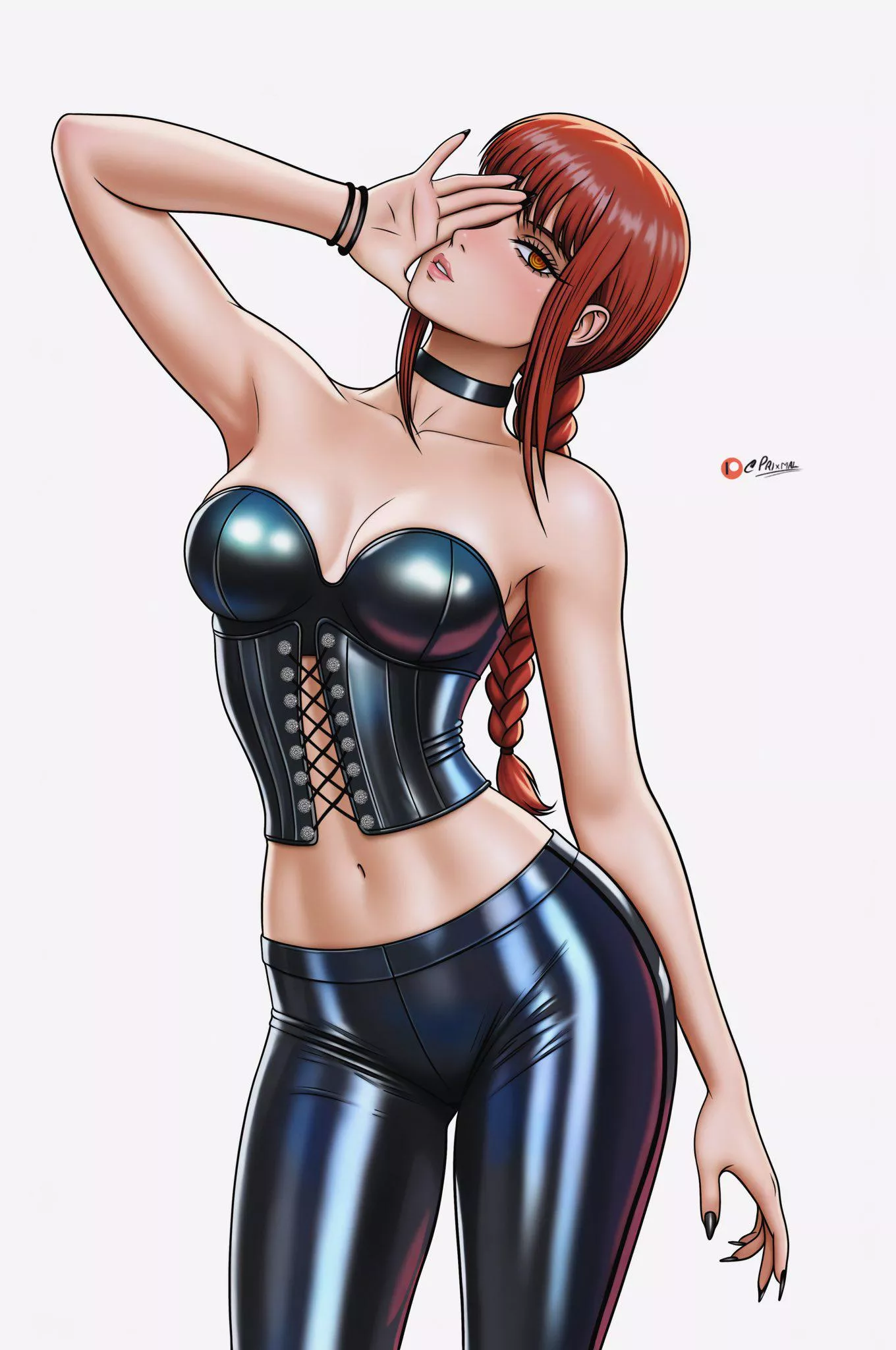 Clothed in latex from choker to leggings (Makima) [PRIxMAL] posted by Rataxu