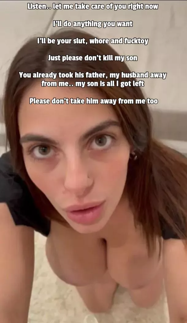 She'll do anything to keep her son posted by Captionsforever