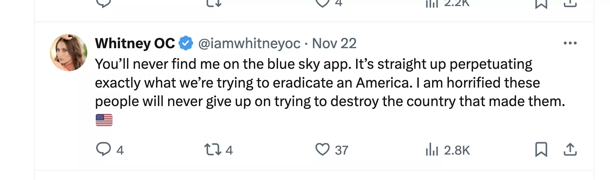 Whitney OC won't be on BlueSky posted by DSCholly