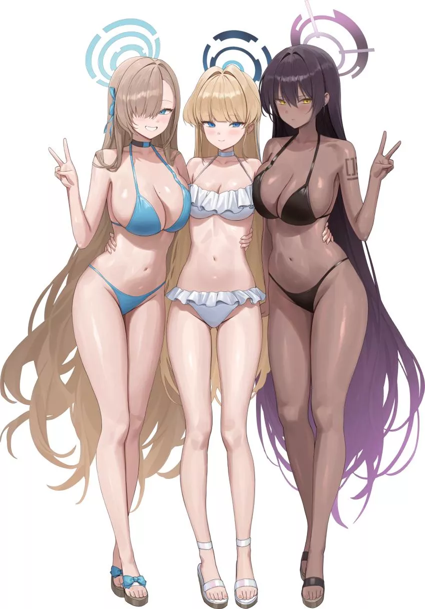 Asuna, Toki, and Karin [Blue Archive] posted by A_MASSIVE_PERVERT
