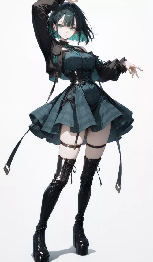 Green Goth Girl by CheetahSperm18