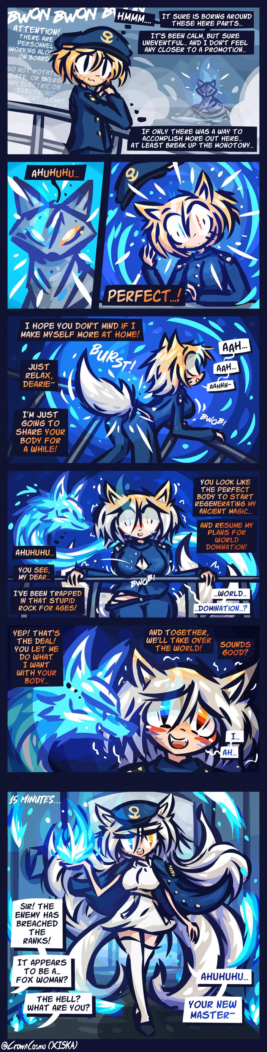 [Possession/TGTF/Anthro] Most Fiery Fox of the Fleet by CrownCosmo posted by JudithNeff