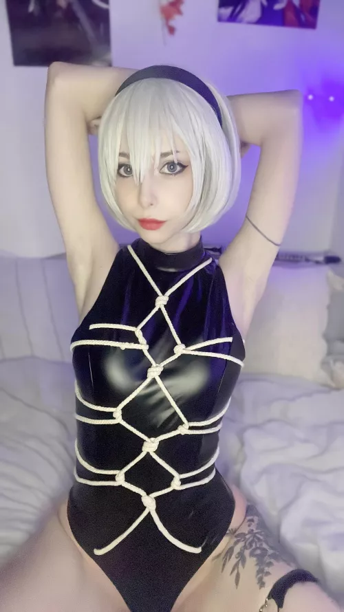 My 2B cosplay in shibari by naensi