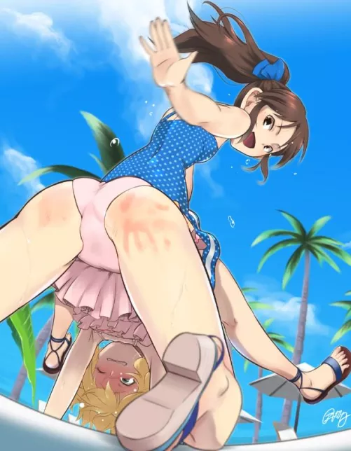 Tachibana spanking Sakurai by coolpiex