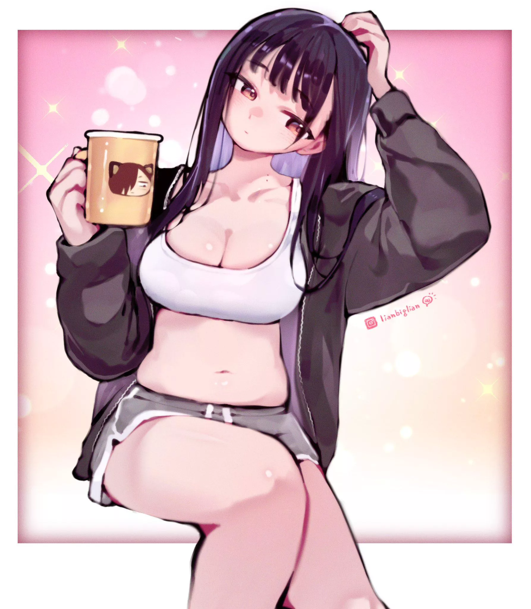 Anna Yamada Enjoying Her Coffee  posted by Csxc