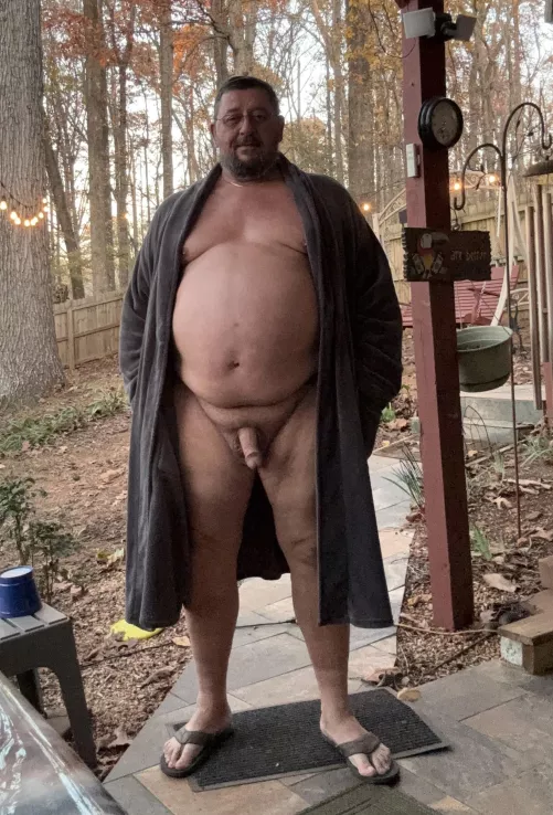 Getting in our hot tub. Winter time nude time.  by Adventurous_Pool7008