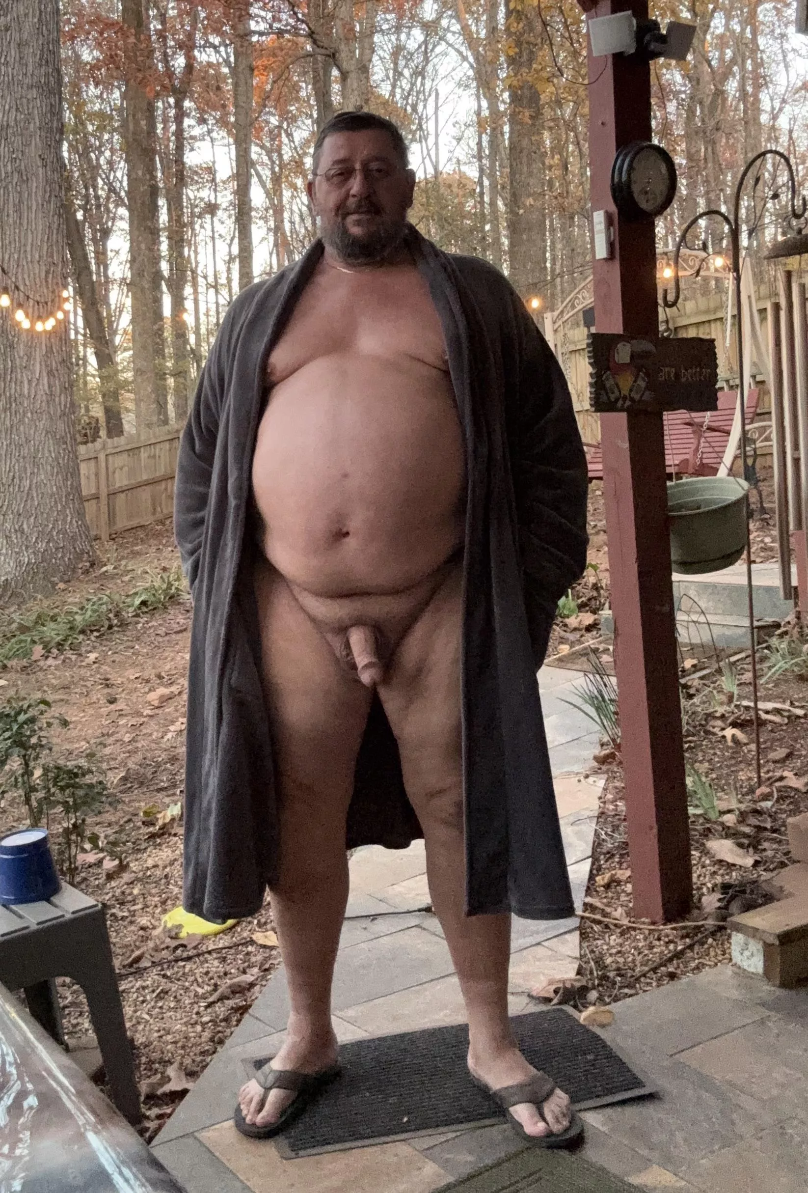 Getting in our hot tub. Winter time nude time.  posted by Adventurous_Pool7008