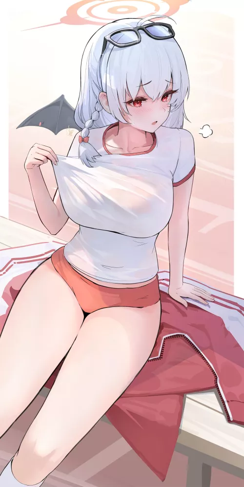 Haruna feeling hot and sweaty  by marxsander2016