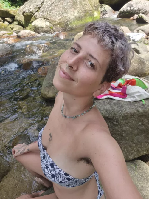 I took my hairy armpits to the waterfall by runakenaz