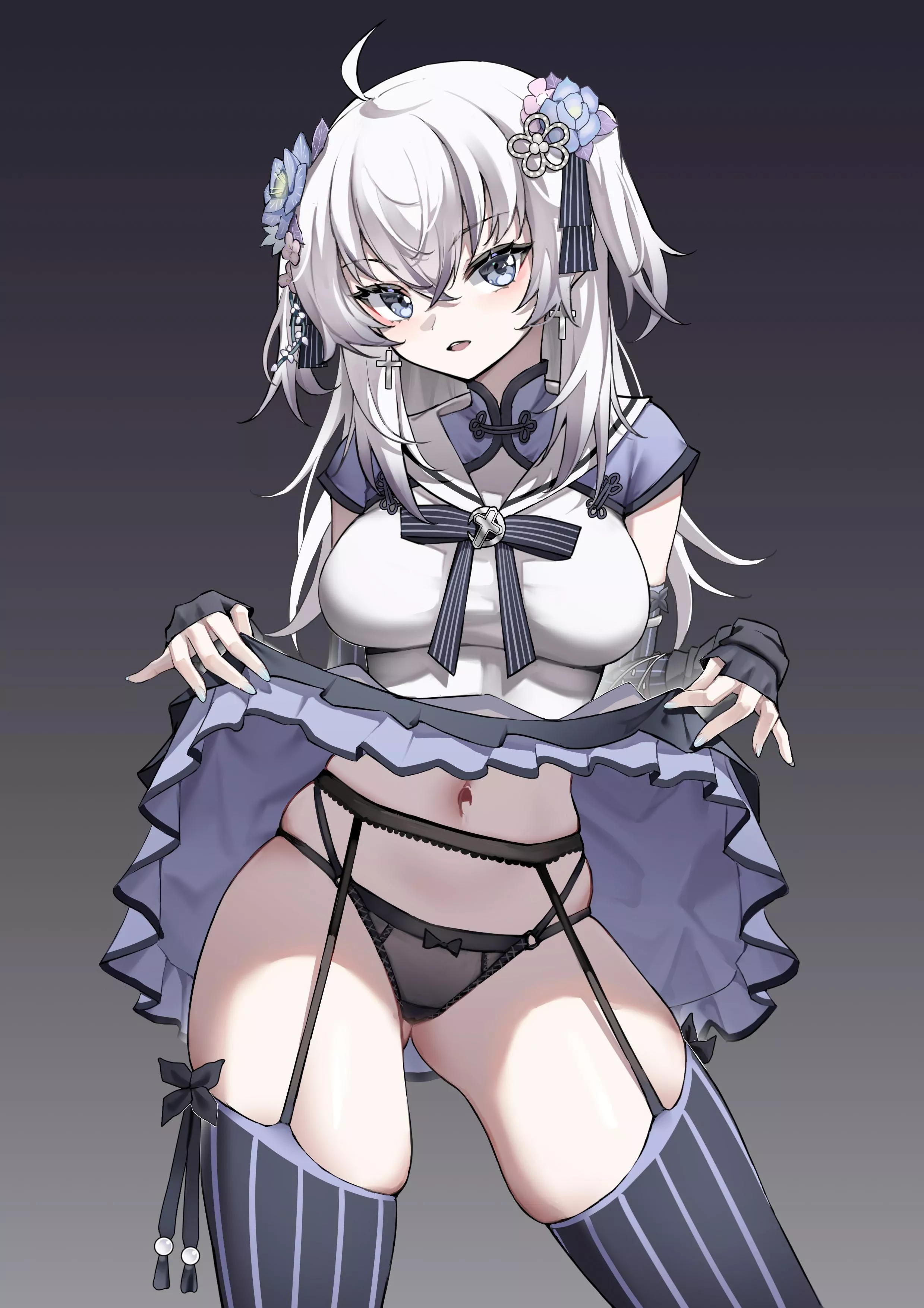 Lifting her skirt showing her thighs [Artist's OC] posted by marxsander2016