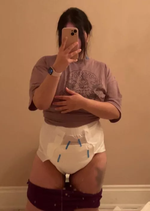 oh my gosh even my dry diaper is so thick🤭 by ConversationDue8018