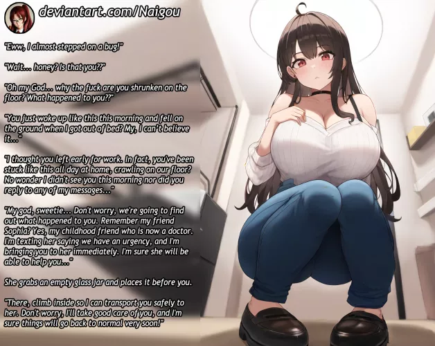 Shrunken by karma Part1 [femdom] [giantess][shrinking] by Nalgou