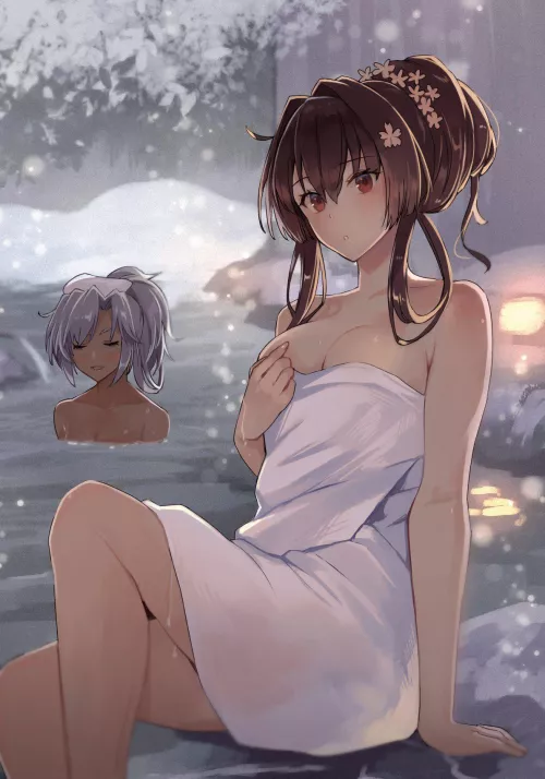 Yamato and Musashi relaxing [Kancolle](@skchkko) by namiaiman