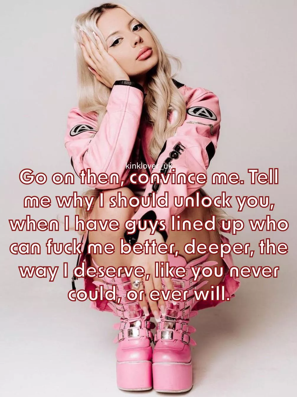 You got nothing, have you? Accept your fate, chastity-boi… posted by kinklover_uk