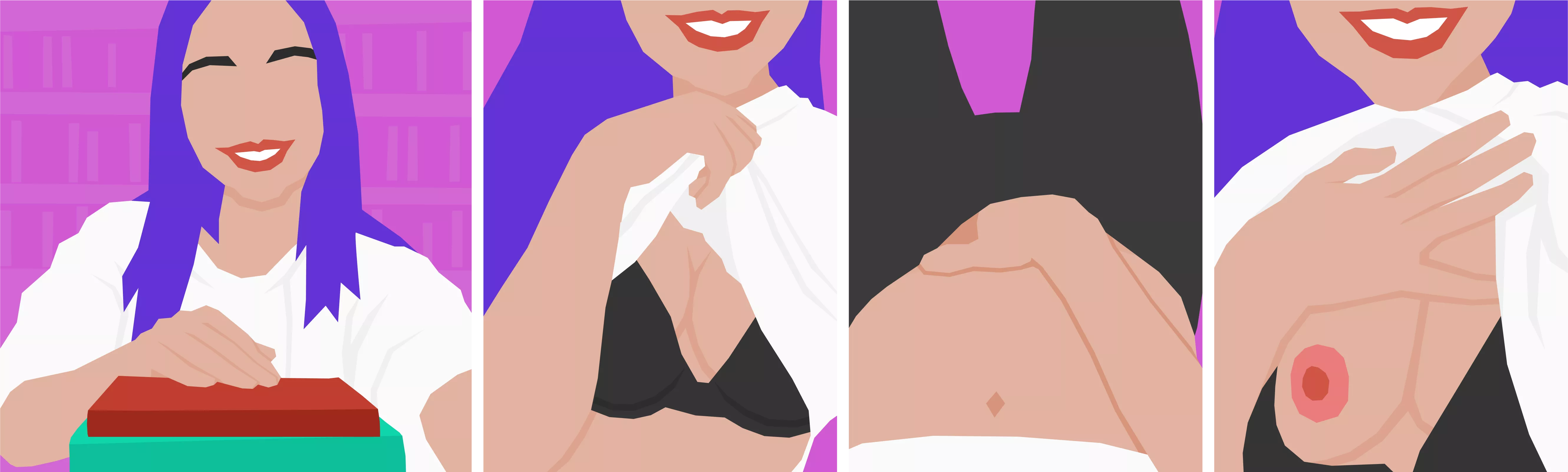 Some artwork from my game “Naughty in the Library” posted by hhrichards