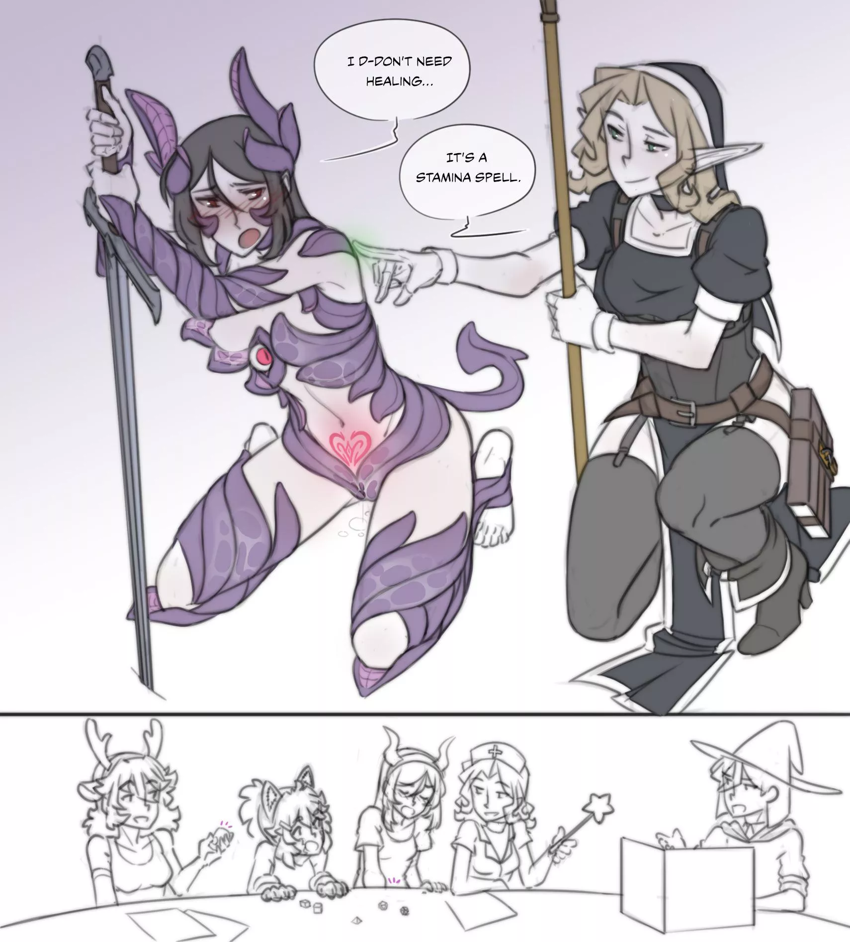 Imagine cumming in front of your whole dnd party, having all of them watch you and tell you to keep going for that extra AC. posted by Phitana