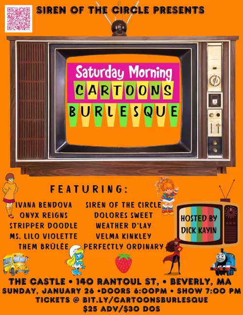 Saturday Morning Cartoons Burlesque - Sunday, January 26, Beverly, MA by SirenOfTheCircle