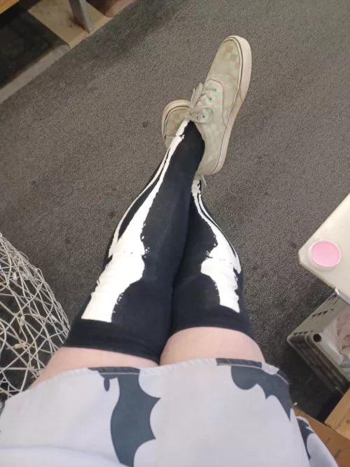Quick pic of me at work - knee highs with as skirt always hits by scikiss