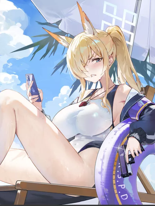 Disappointed Kanna on her phone  by marxsander2016