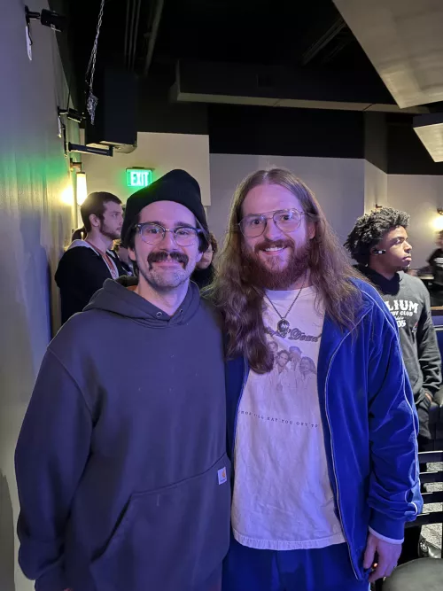 Got this nice pic with my close personal friend last night  by flaccidyballs