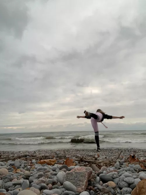 I use Lensbuddy for fun selfies like this Pajama yoga on the winter beach shot. :)  by Shannon81forFun
