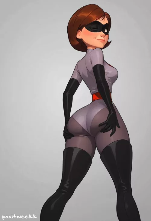 [Patreon Commission] Elastigirl showing off her voluptuous peaches (me) by Positive_Weekend_403