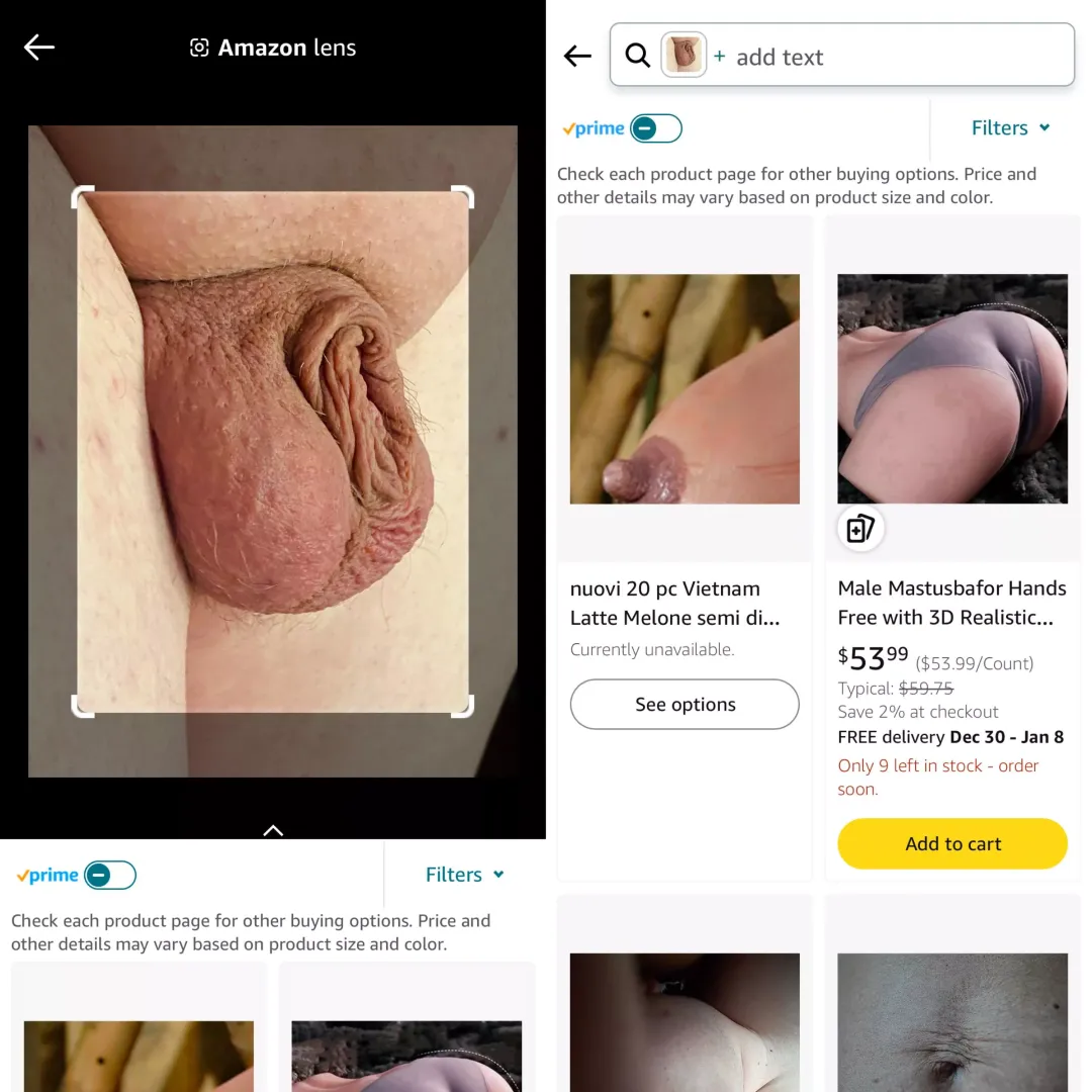 Had Amazon’s image search analyze my tiny impotent penis and it thought it was either a fake nipple or a pocket pussy. Amazon holding nothing back when it comes to SPH! by RPG_Nerd7777