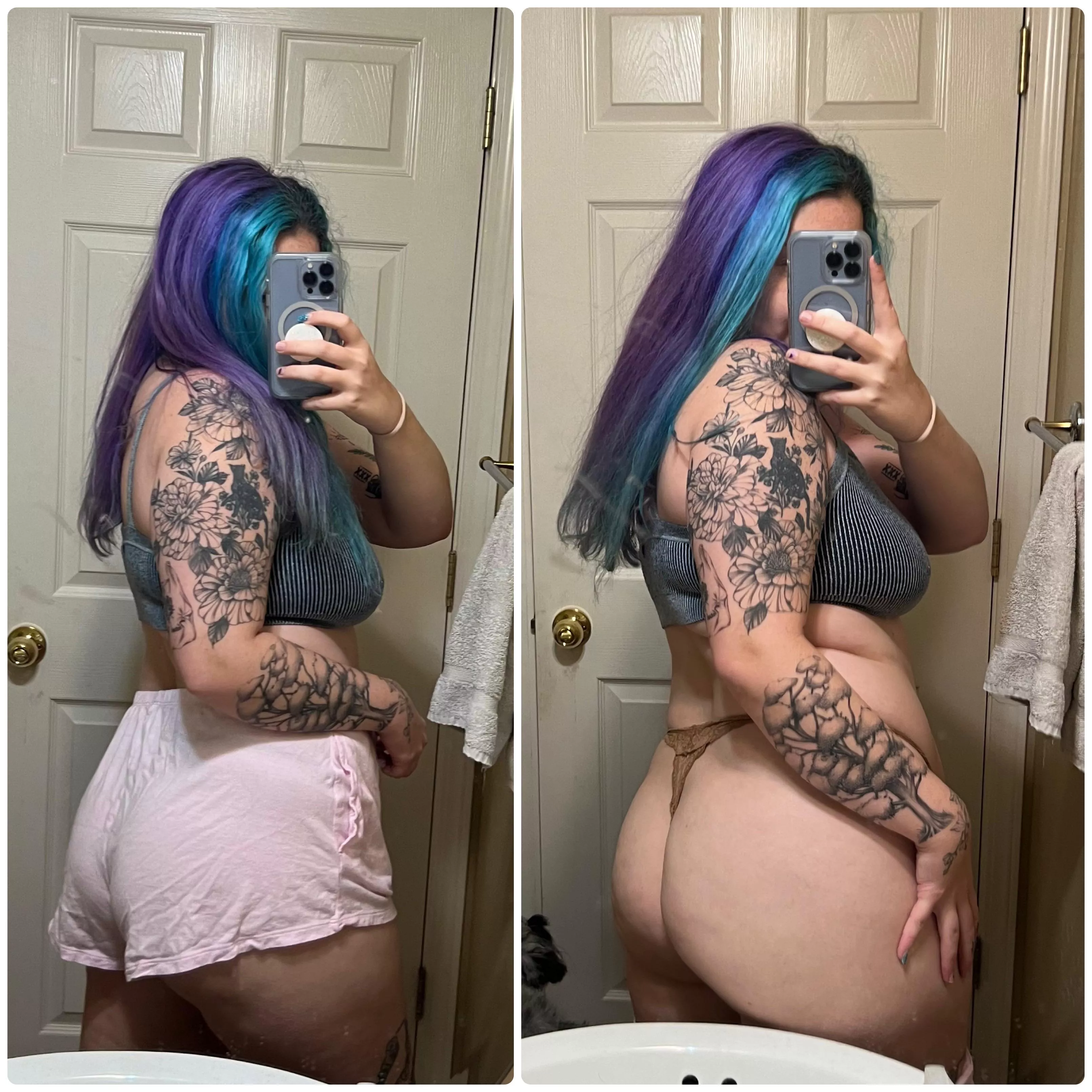 a little on/off with my purple+blue hair  posted by catsanddabs4