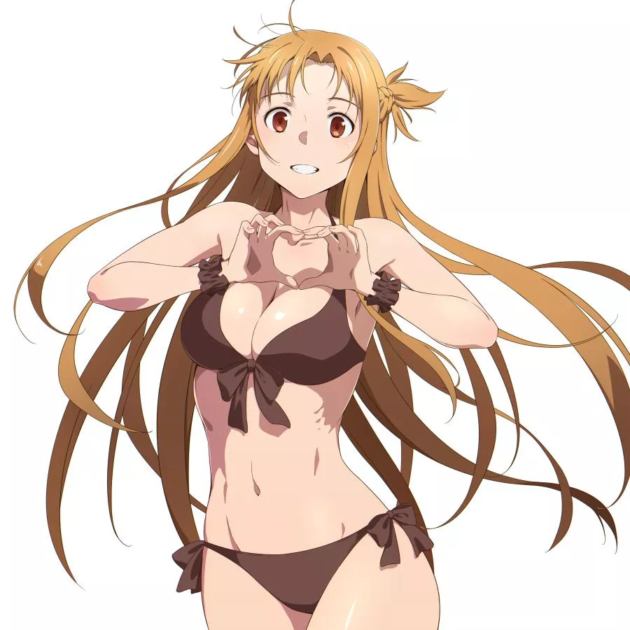 asuna asked you to take a picture of her in her new outfit, saying she wanted to see how it looked from another perspective posted by su77ocatio6