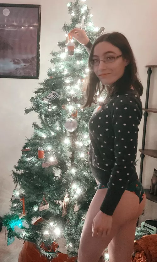 Decorating the tree in my panties 🎄🤭 by coffeewithmom
