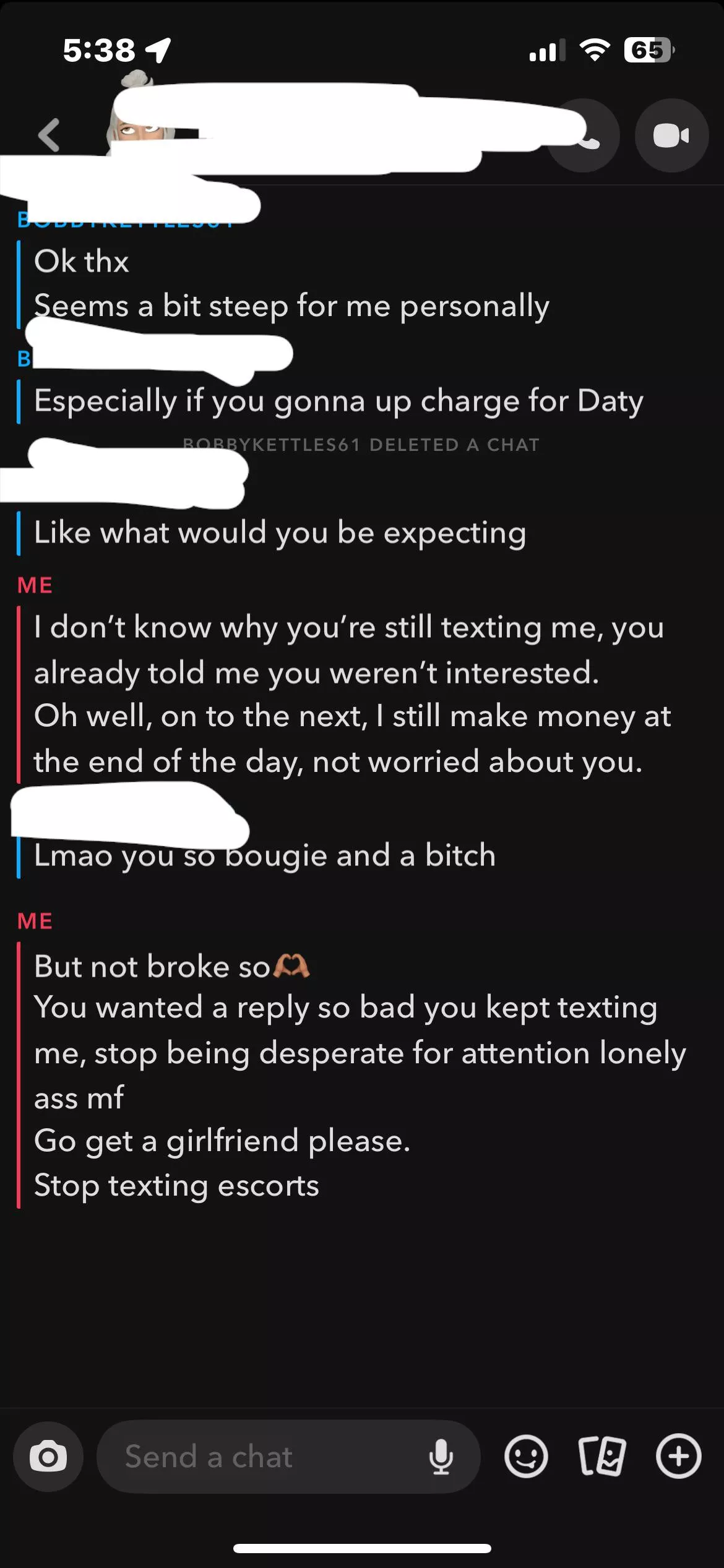 Don’t be mad bc you’re broke and can’t afford me😘 posted by TrixxieRose