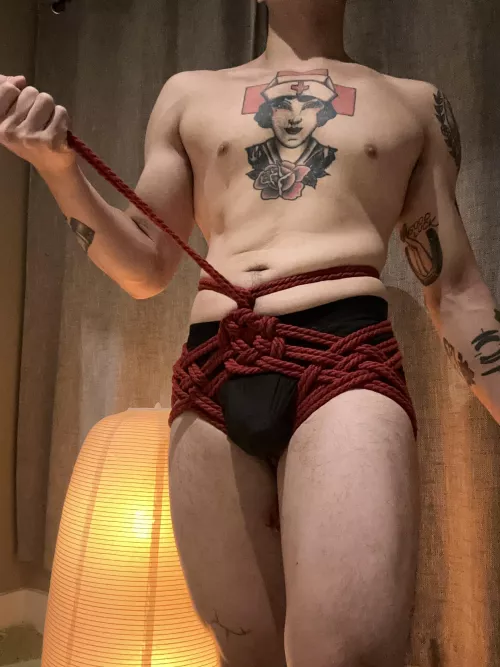 Fun lil self tie hip harness by tangledAndTied