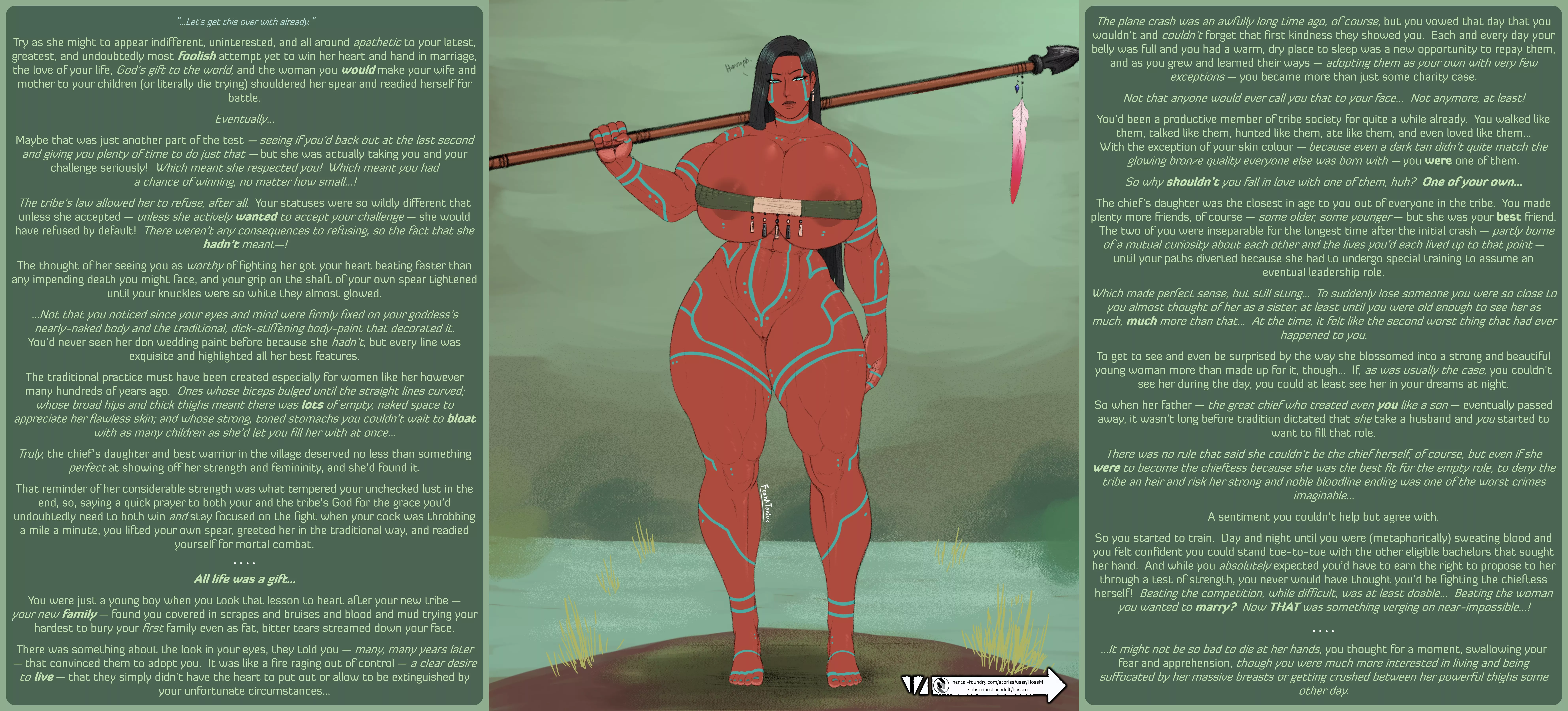 [MxF] You've gotta fight for your right! [COMMISSION][TEASER][BLEACHED][Amazonian][BEEG WOMAN!][Muscles][Test your might][Prove your worth][Breeding & Impregnation][Childhood friends][Dobonhonkeros!][MtG Caption][Artist: Franktonius] posted by MtG-Ti