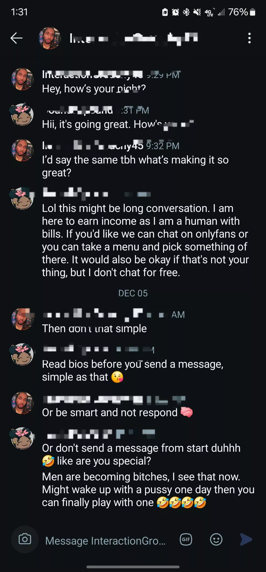 Then proceeded to report my account because I hurt his p**** 🤣 posted by BUSTY_ebony-Queenie