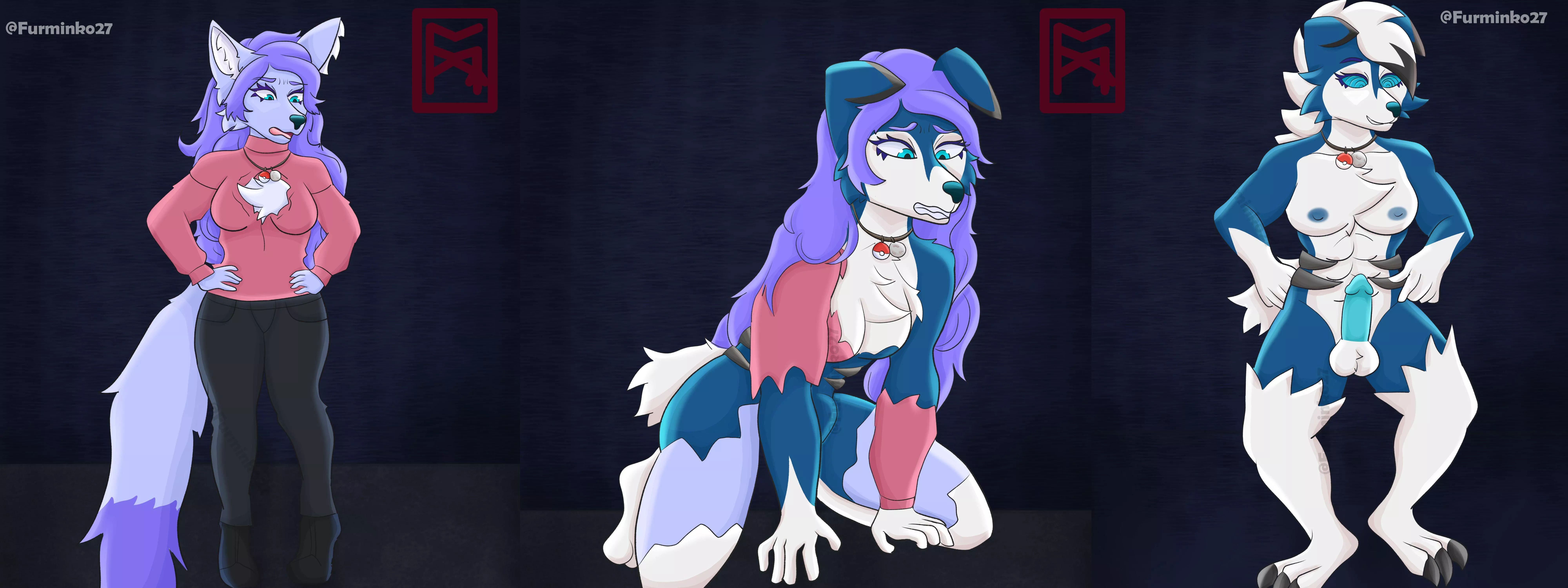 TRANSFORMATION SEQUENCE FOX TO LYCANROC - Art by me  @Furminko27- posted by Furminko_27