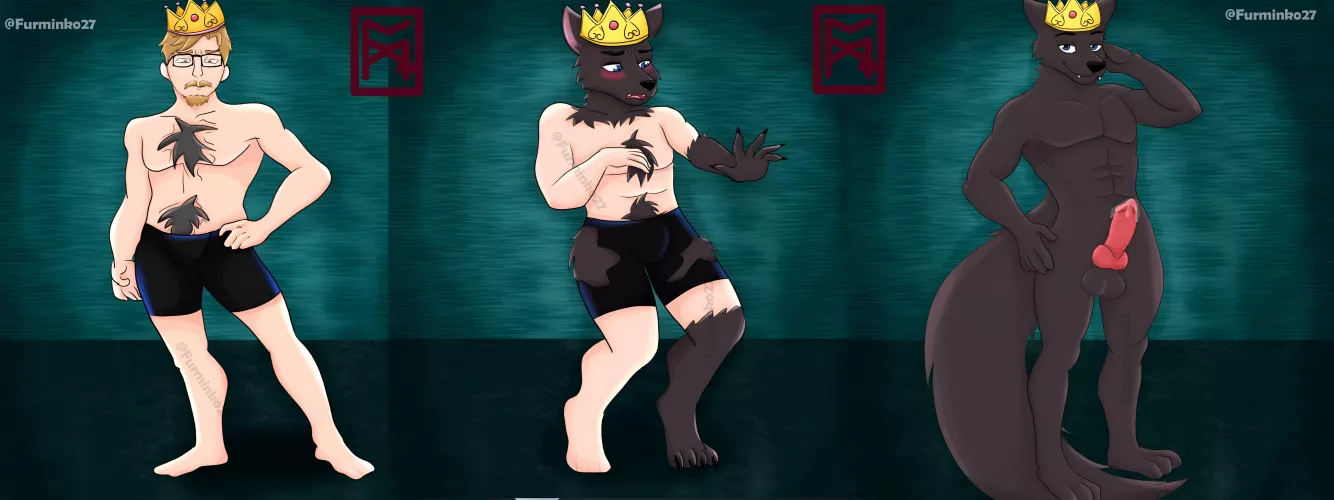 TRANSFORMATION SEQUENCE WOLF KING -@Fuminko27 - art by me by Furminko_27