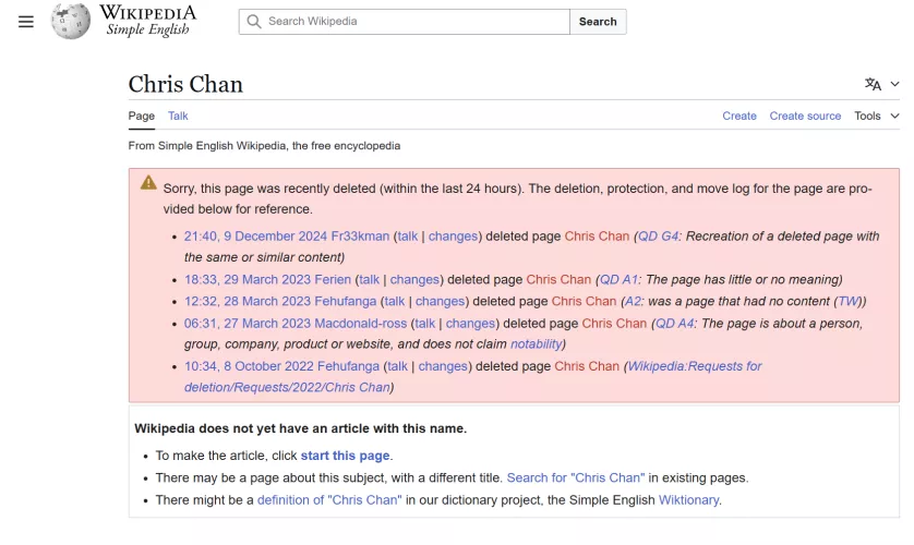 Welp, the simple English wikipedia page got the axe. by eat-dust-43