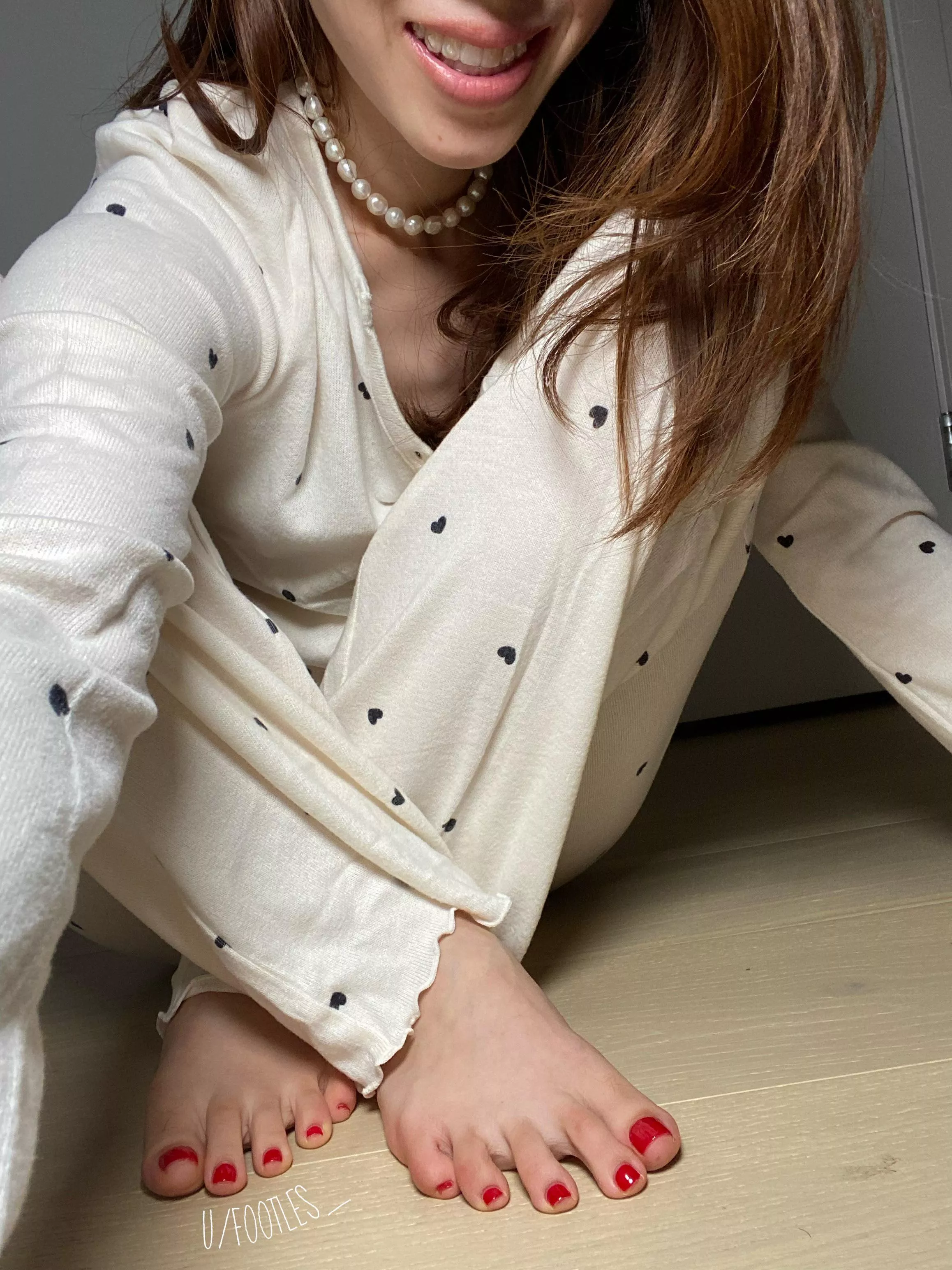 Who wants to cuddle up with me in my soft pjs and debatably even softer, freshly pedicured toes? ❤️ posted by footles_