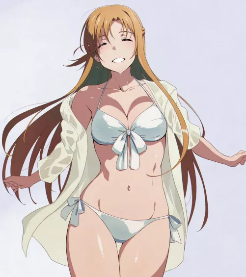 you helped asuna carry some heavy equipment for a training session, and as a reward, she took you on a beach date by su77ocatio6